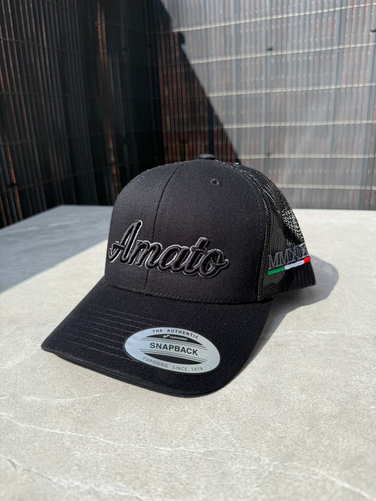 Black Signature Trucker - Black/Grey Logo