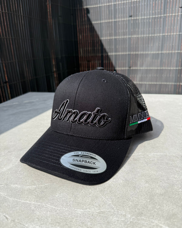 Black Signature Trucker - Black/Grey Logo