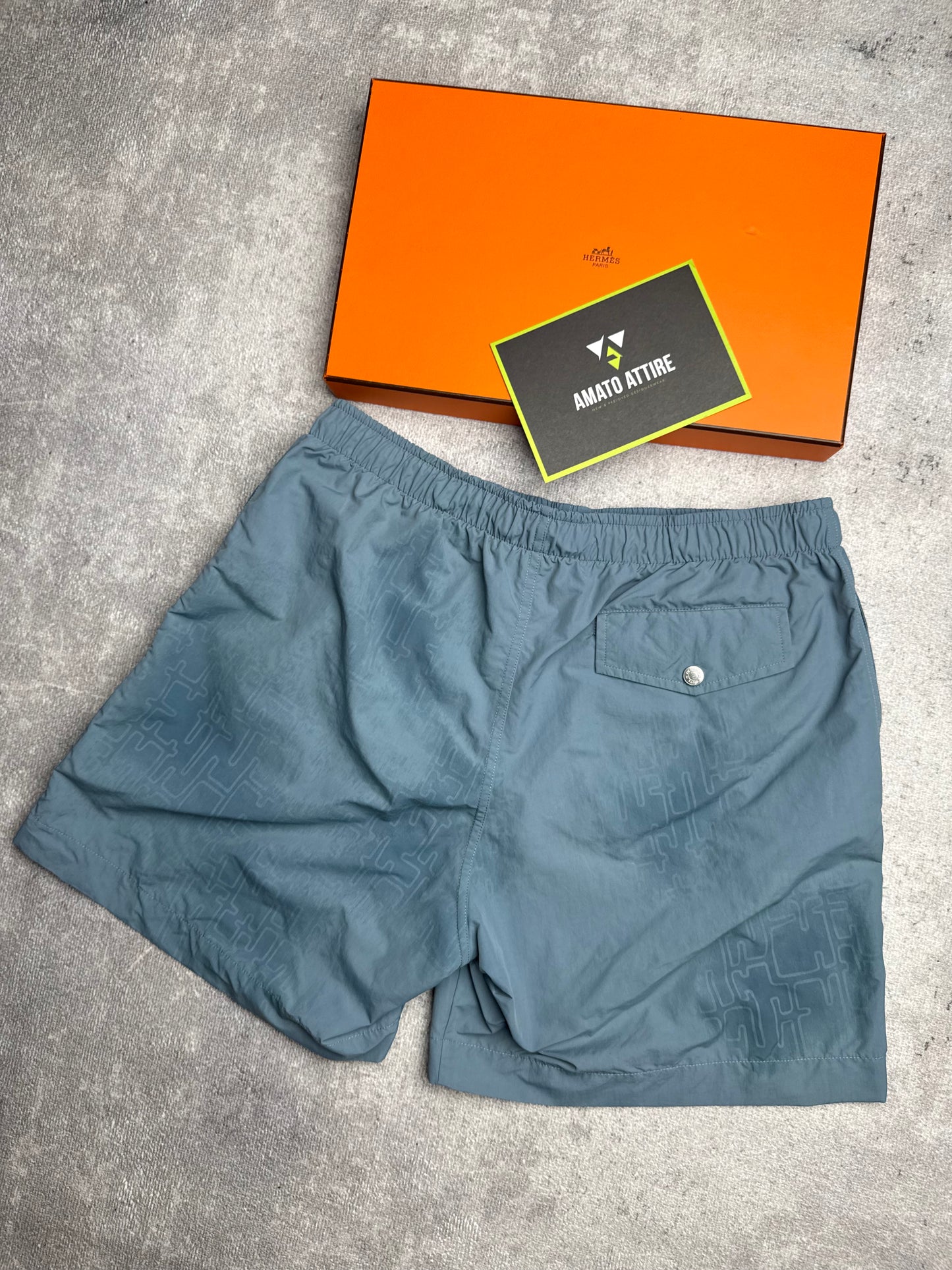 Hermes Fantome Swim Trunks Blue
