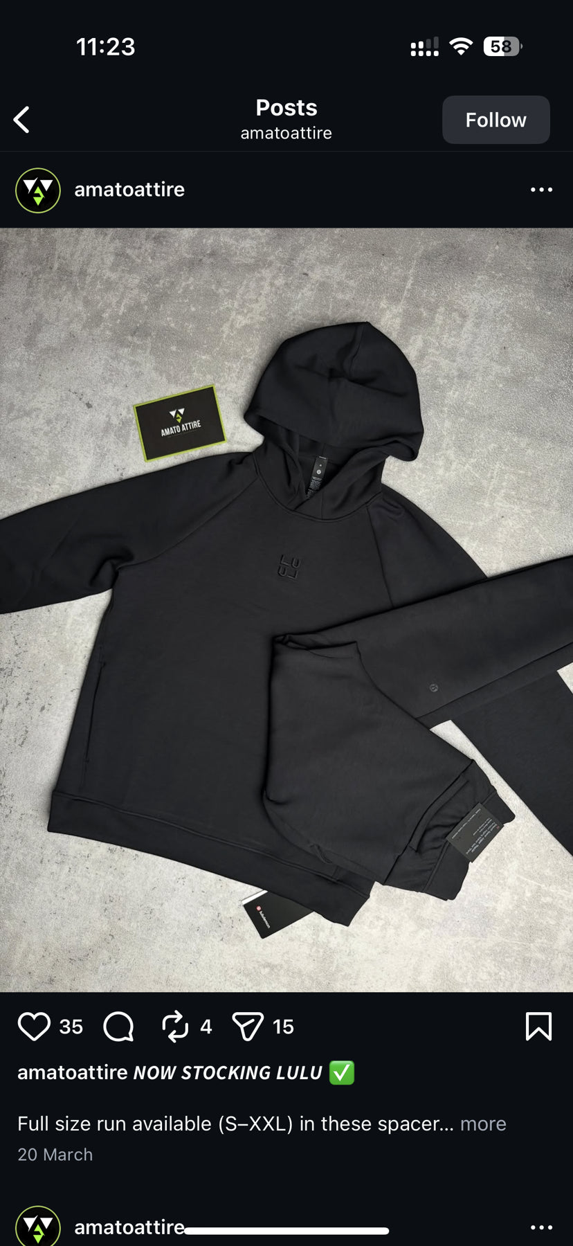 Amato Attire Instagram